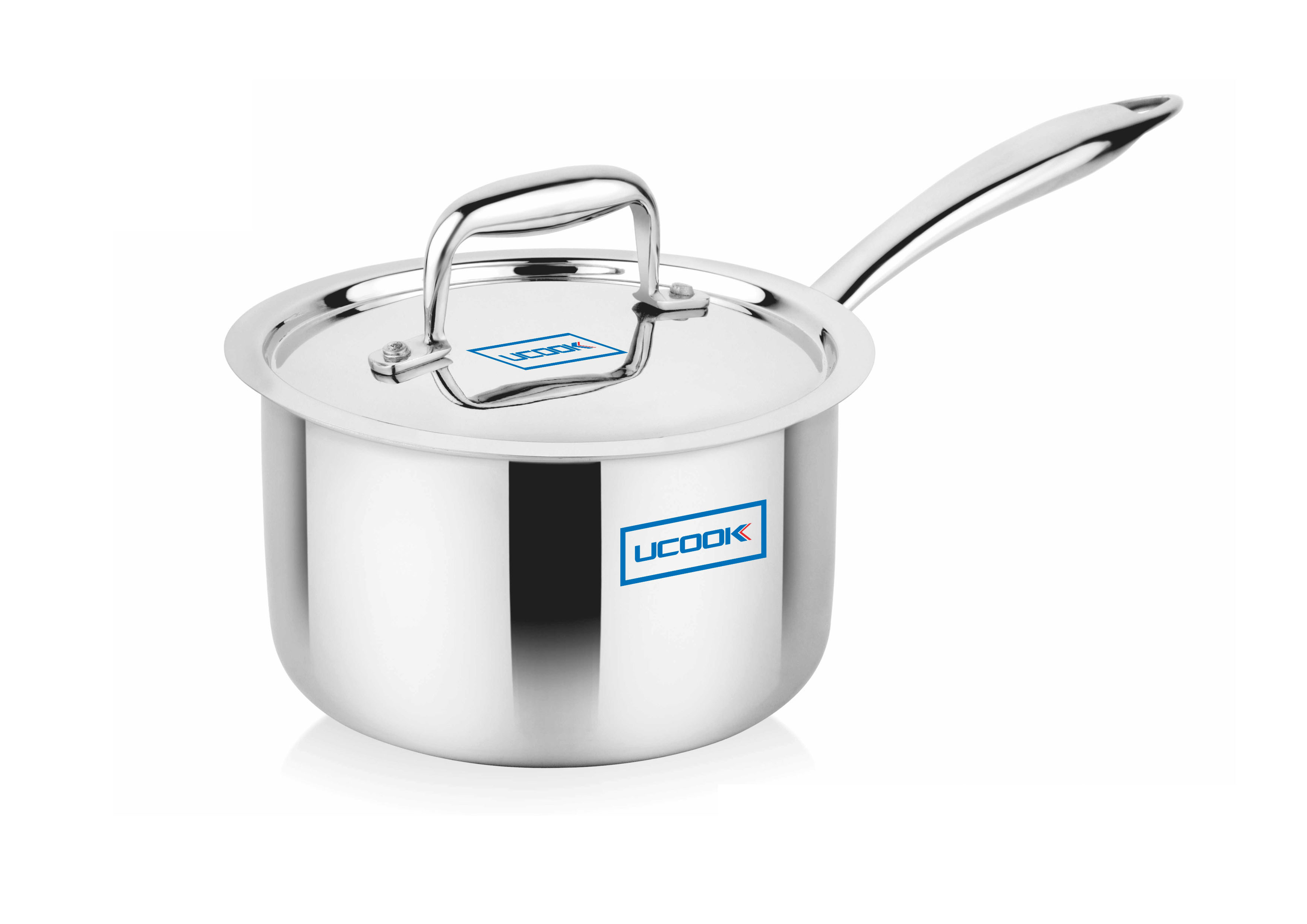 Cookware Premium- UCOOK SS Triply Saucepan Induction Compatible with Lid 2 Litres