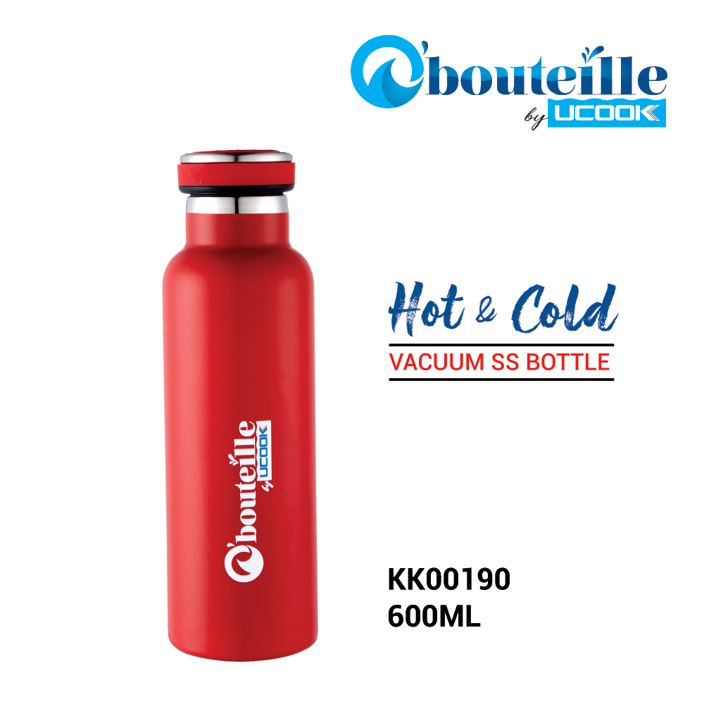 O'bouteille Vacuum Flask Gym Red, 600 ml