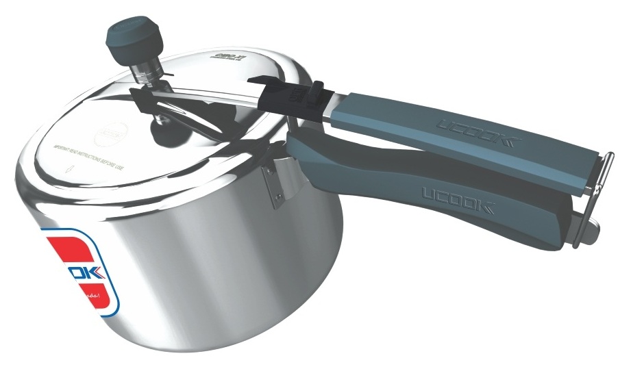 Pressure Cooker- UCOOK Platinum CIBO X1 PLUS IL Aluminium body with SS Lid - Silicone Handles 3 Ltr 