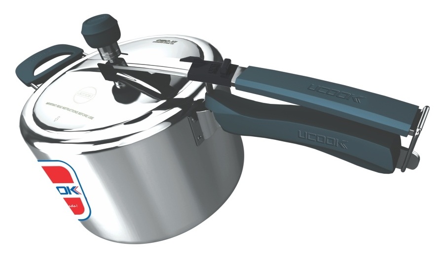 Pressure Cooker- UCOOK Platinum CIBO X1 Aluminium body with SS Lid - Silicone Handles 5 Ltr